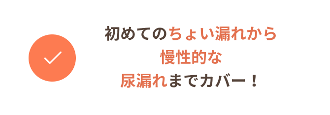 初めてのちょい漏れから慢性的な尿漏れまでカバー！